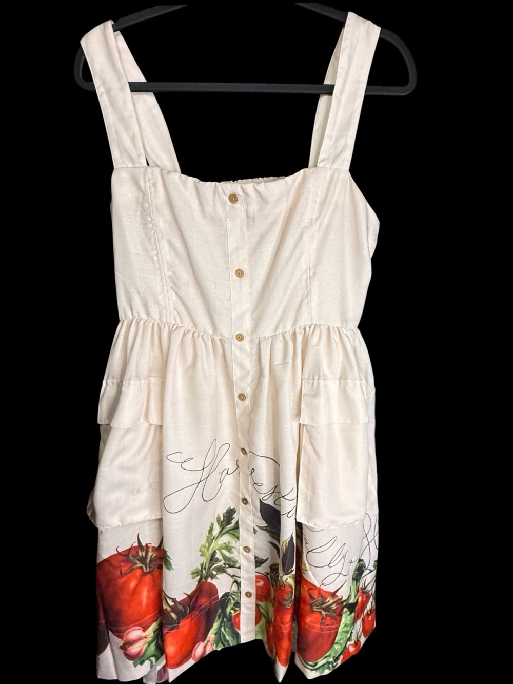 Anthropologie Maeve Button-Front Tomato Locally Harvested Linen Midi Dress NWOT - Picture 2 of 12